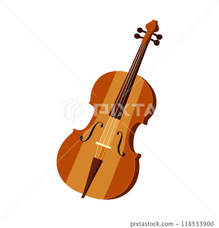 A wooden violin with a brown stripe on it A wooden violin with a brown stripe on it 118533900