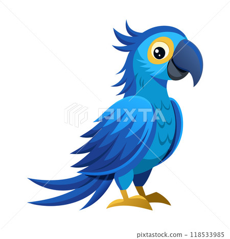 A blue and yellow parrot with a big smile on its face A blue and yellow parrot with a big smile on its face 118533985