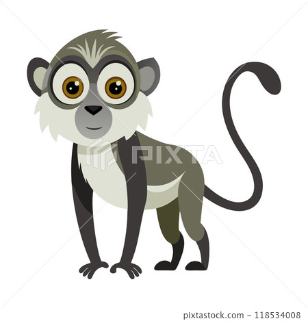 A cartoon monkey with a big smile on its face A cartoon monkey with a big smile on its face 118534008