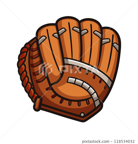 A cartoon glove with a rope tied to it A cartoon glove with a rope tied to it 118534032