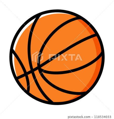 A basketball is shown in black and orange A basketball is shown in black and orange 118534033
