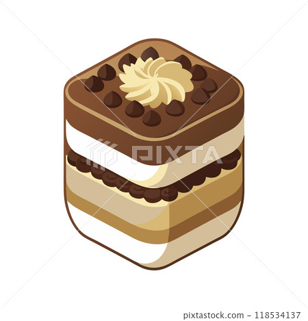 A chocolate cake with white frosting and chocolate chips on top A chocolate cake with white frosting and chocolate chips on top 118534137