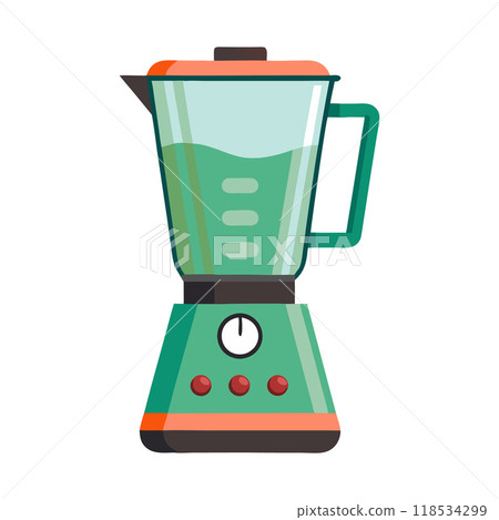 A green blender with a white background 118534299