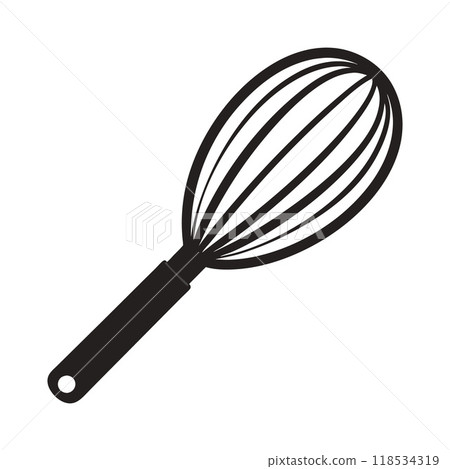 A whisk is shown in a black and white image A whisk is shown in a black and white image 118534319