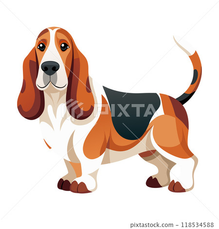 A cartoon dog with a black and white tail A cartoon dog with a black and white tail 118534588