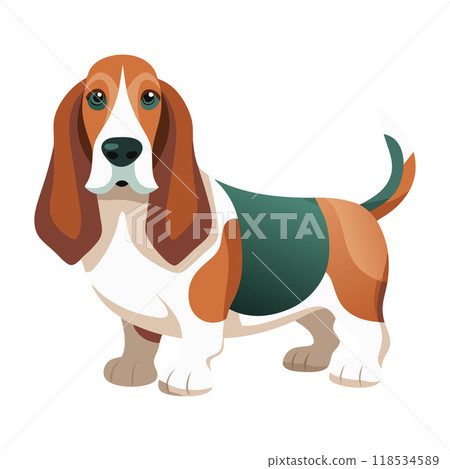 A cartoon dog with a green vest on A cartoon dog with a green vest on 118534589