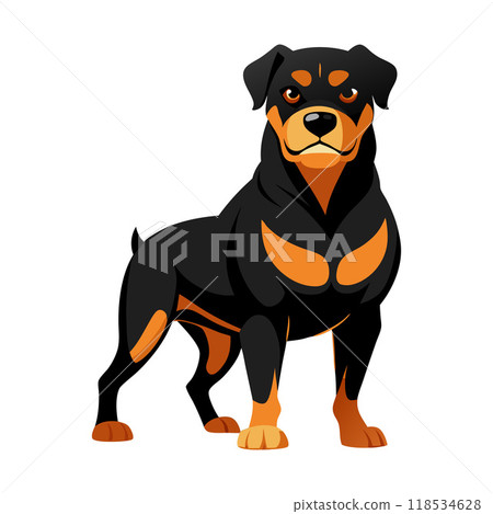 The dog's posture and expression convey a sense of strength and dominance The dog's posture and expression convey a sense of strength and dominance 118534628