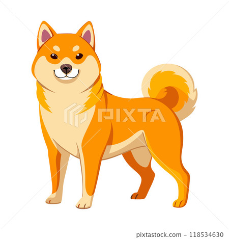 A cute dog with a fluffy tail and a big smile on its face A cute dog with a fluffy tail and a big smile on its face 118534630