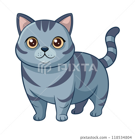 A cartoon cat with a big smile on its face 118534804