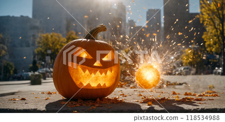 halloween, pumpkin, bomb 118534988