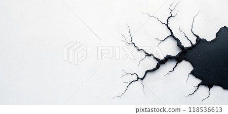 Abstract high contrast background. Black, blue and white concrete streaked banner. Cracked concrete background Abstract high contrast background. Black, blue and white concrete streaked banner. Cracked concrete background 118536613