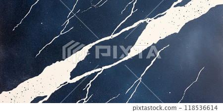 Abstract high contrast background. Black, blue and white concrete streaked banner. Cracked concrete background Abstract high contrast background. Black, blue and white concrete streaked banner. Cracked concrete background 118536614