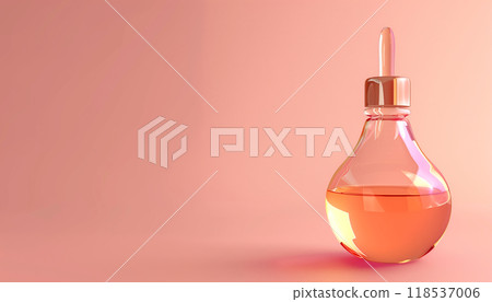 3d Rendering Of Ready-To-Use Advertising Background With Cosmetic Serum Oil Drop On Saggy Skin Cell For Skin Repair And Moisturization 118537006