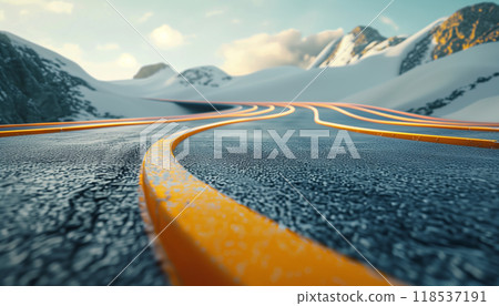 3d Illustration Of An Empty Highway With Lines And Barriers For Travel And Holiday Advertising Design Isolated On Abstract Background 3d Illustration Of An Empty Highway With Lines And Barriers For Travel And Holiday Advertising Design Isolated On Abstract Background 118537191