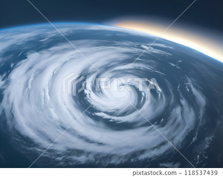 Typhoon seen from space (AI generated image) 118537439