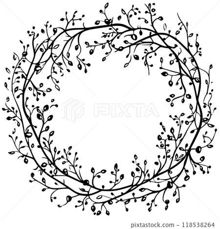 An Intricate and Beautiful Floral Wreath Design Perfect for Elegant Decorations and Events 118538264