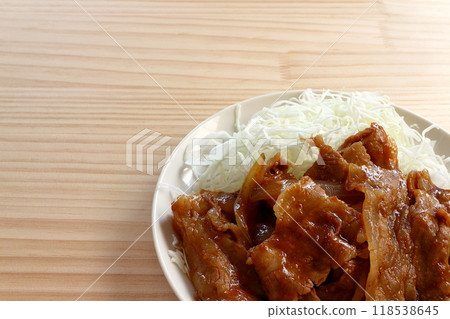 Pork belly ginger noodle Pork belly ginger noodle 118538645