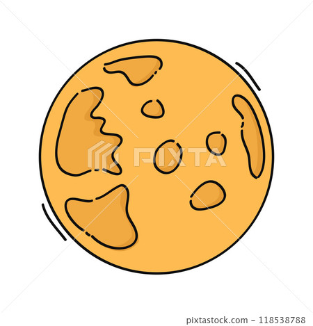 Illustration of full moon orange color 118538788