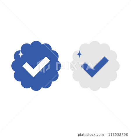 Blue and white verified check mark vector Blue and white verified check mark vector 118538798
