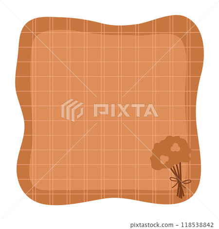 Brown grid cute note sticker with mushroom Brown grid cute note sticker with mushroom 118538842