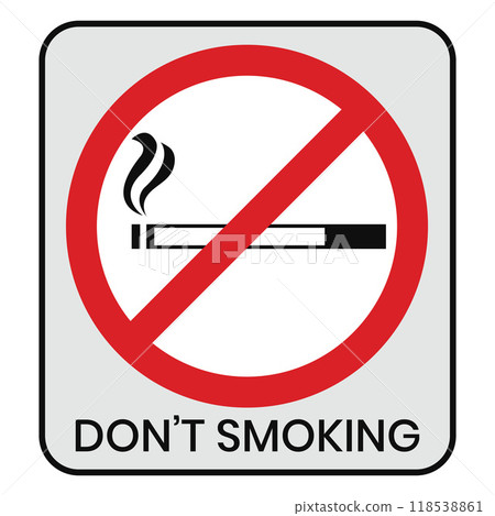 No smoking sign with lettering text No smoking sign with lettering text 118538861