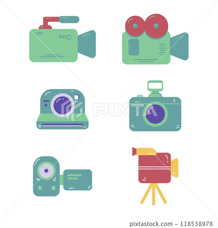 hand drawn camera and video collection  118538978
