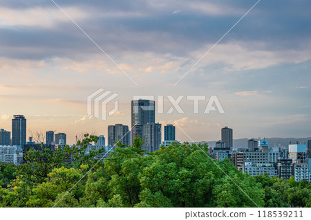 View of OAP Tower from Osaka Castle 118539211