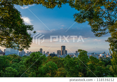 View of OAP Tower from Osaka Castle View of OAP Tower from Osaka Castle 118539212