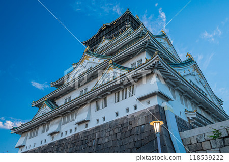 Osaka Castle castle tower evening view 118539222