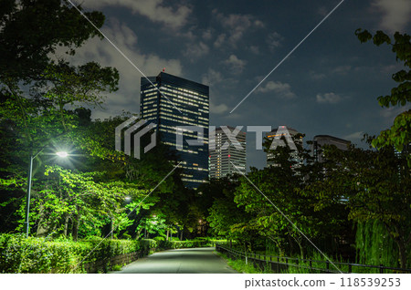 Osaka Business Park night view - View from Osaka Castle Park 118539253