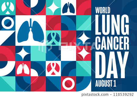 World Lung Cancer Day. August 1. Holiday concept. Template for background, banner, card, poster with World Lung Cancer Day. August 1. Holiday concept. Template for background, banner, card, poster with 118539292