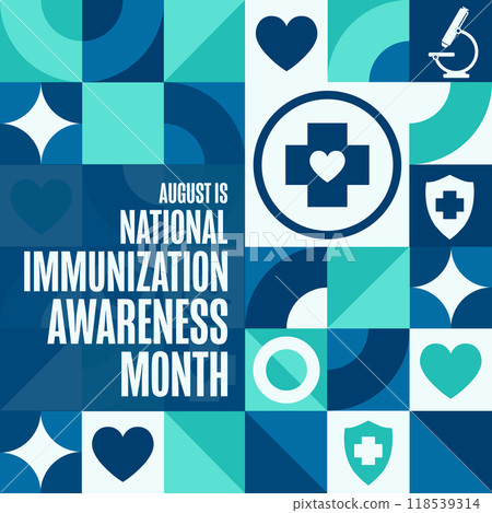 August is National Immunization Awareness Month. Holiday concept. Template for background, banner August is National Immunization Awareness Month. Holiday concept. Template for background, banner 118539314