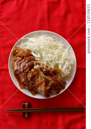 Pork belly ginger noodle Pork belly ginger noodle 118539815