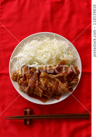 Pork belly ginger noodle Pork belly ginger noodle 118539816