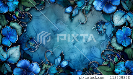 Blue flower decoration illustration 118539838