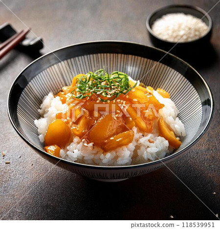 A delicious looking Matsumae pickled rice bowl 118539951