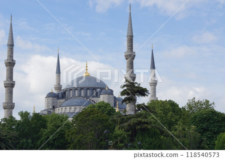 蘇丹艾哈邁德清真寺在伊斯坦布爾，土耳其 118540573