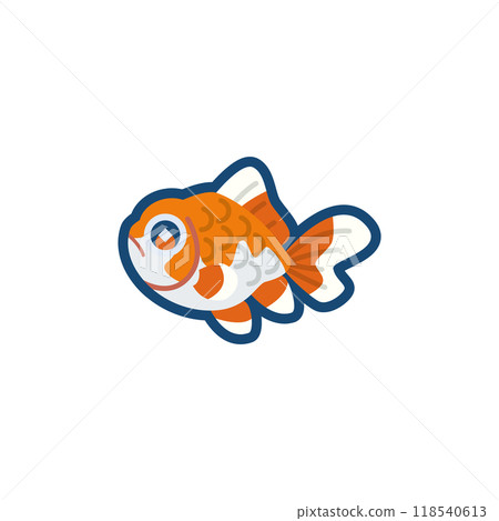Illustration of a cute goldfish (Chokaiwakin) 118540613