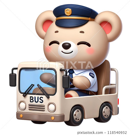 3D bus driver teddy bear  118540932