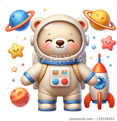 3D astronaut teddy bear  118540934
