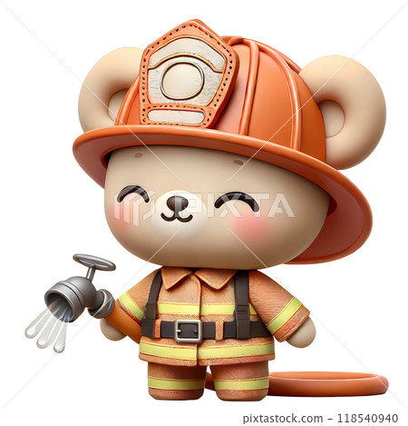 3D firefighter teddy bear  118540940