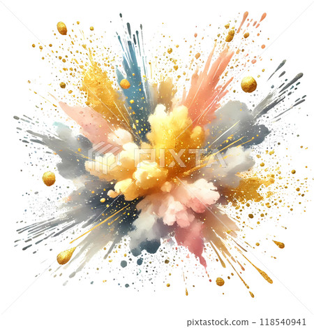 3D splashing color on white background  118540941