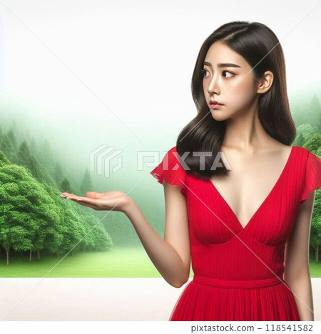 A woman giving a tour of the exhibition 118541582