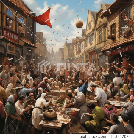 Muslims Celebrating Eid alAdha with Joyful Festivities and Sacrificial Traditions.Generated image 118542024