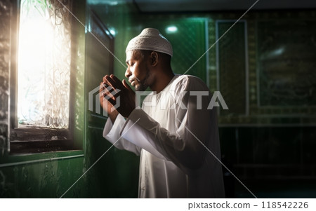 Preparing for Prayer: A Young Muslim Performing Ablution with Devotion.Generated image Preparing for Prayer: A Young Muslim Performing Ablution with Devotion.Generated image 118542226