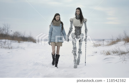 Girl with a Disability Using Modern Assistive Devices to Enhance Daily Living.Generated image Girl with a Disability Using Modern Assistive Devices to Enhance Daily Living.Generated image 118542382