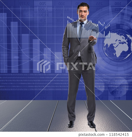 Man in stock exchange trading concept Man in stock exchange trading concept 118542415