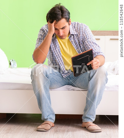 Young man sad in unhappy love concept Young man sad in unhappy love concept 118542648