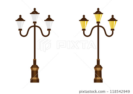復古戶外燈的向量圖 復古戶外燈的向量圖 118542949