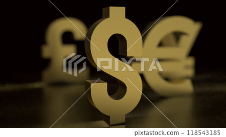The Gold dollar symbol for  Business concept 3d rendering. 118543185